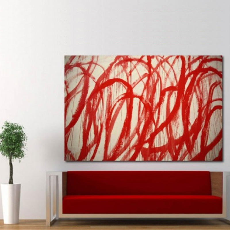 Πίνακας σε καμβά με Ζωγραφική Red abstract